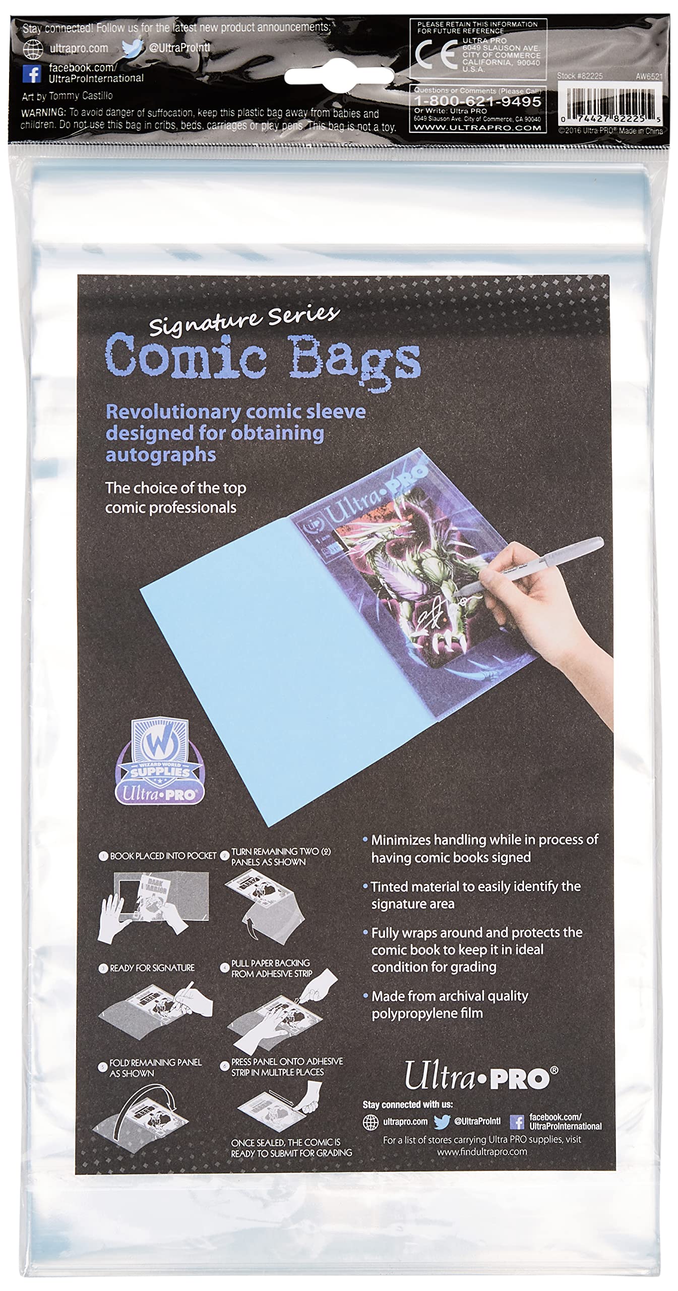 Ultra Pro Resealable Current Size Comic Bags 2-Mil Polypropylene 6-7/8 X 10½ Inches (100-Count)