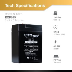 ExpertPower 6 Volt 4.5 Amp Rechargeable Battery (EXP645)