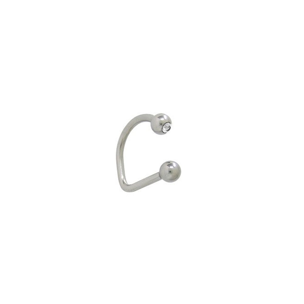 BodyJewelryOnline Lippy Loop Labret, Clear Sparkle Bead Jewel, Anodized Coating, 14g Thickness, 3/8” 10mm Barbell Length, Surgical Stainless Steel, Hypoallergenic, Nickel-Free Material