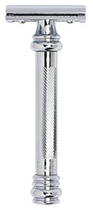 merkur heavy duty long barber pole safety razor, chrome