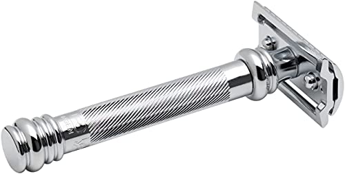 Merkur Heavy Duty Long Barber Pole Safety Razor, Chrome