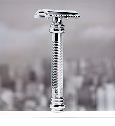 Merkur Heavy Duty Long Barber Pole Safety Razor, Chrome