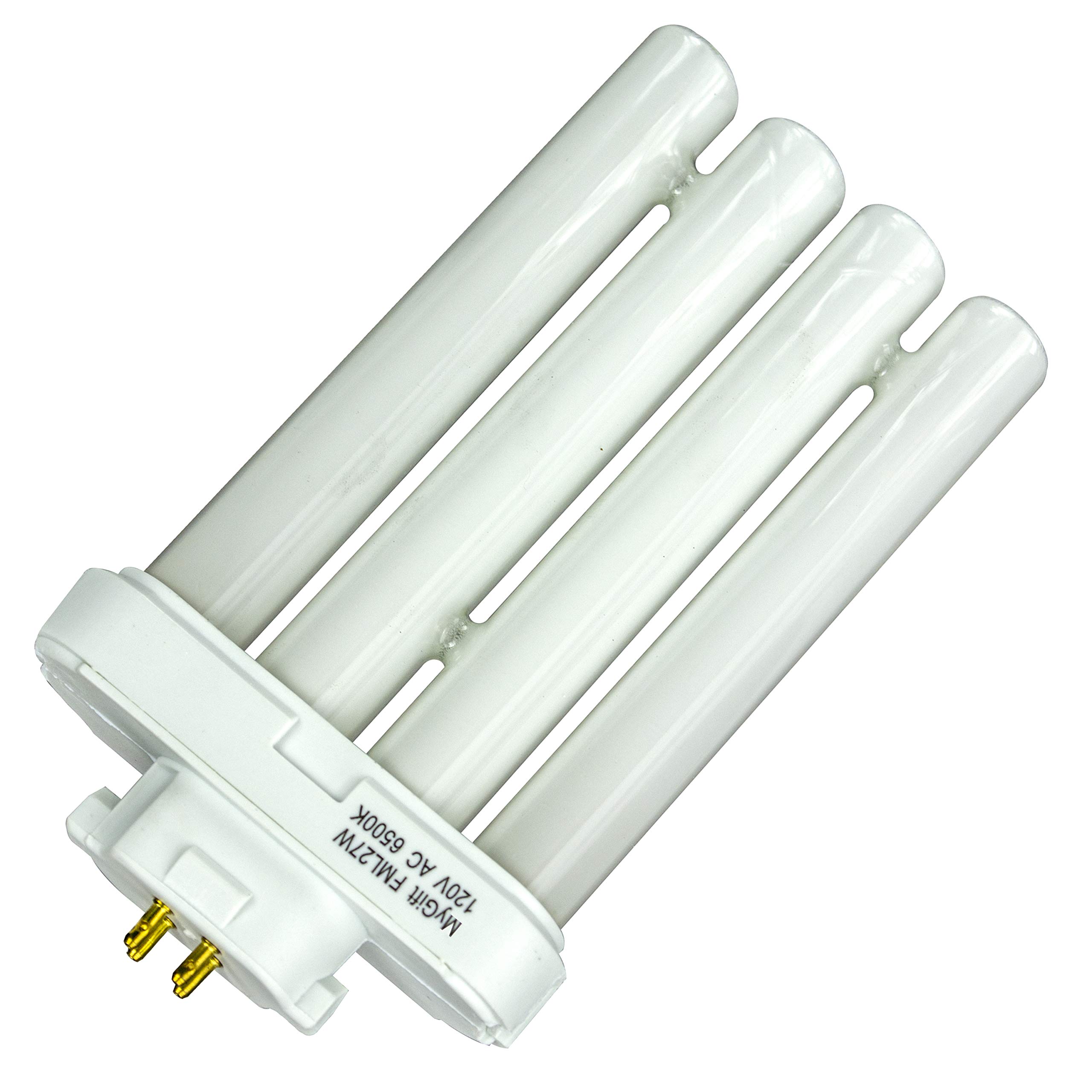 MyGift Fluorescent Light Bulb 4 Pin 6500K 27 Watt with Quad Tubes GX10Q-4 Base, Replacement Bulb for Light of America Lamps