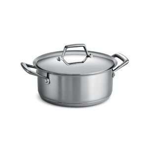 tramontina covered dutch oven stainless steel tri-ply base 5 quart, 80101/010ds