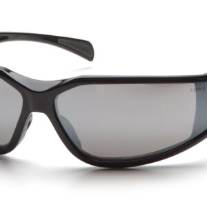 Pyramex Exeter Safety Eyewear, Silver Mirror Anti-Fog Lens With Black Frame