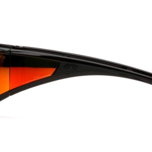 Pyramex Exeter Safety Eyewear, Sky Red Mirror Anti-Fog Lens With Black Frame