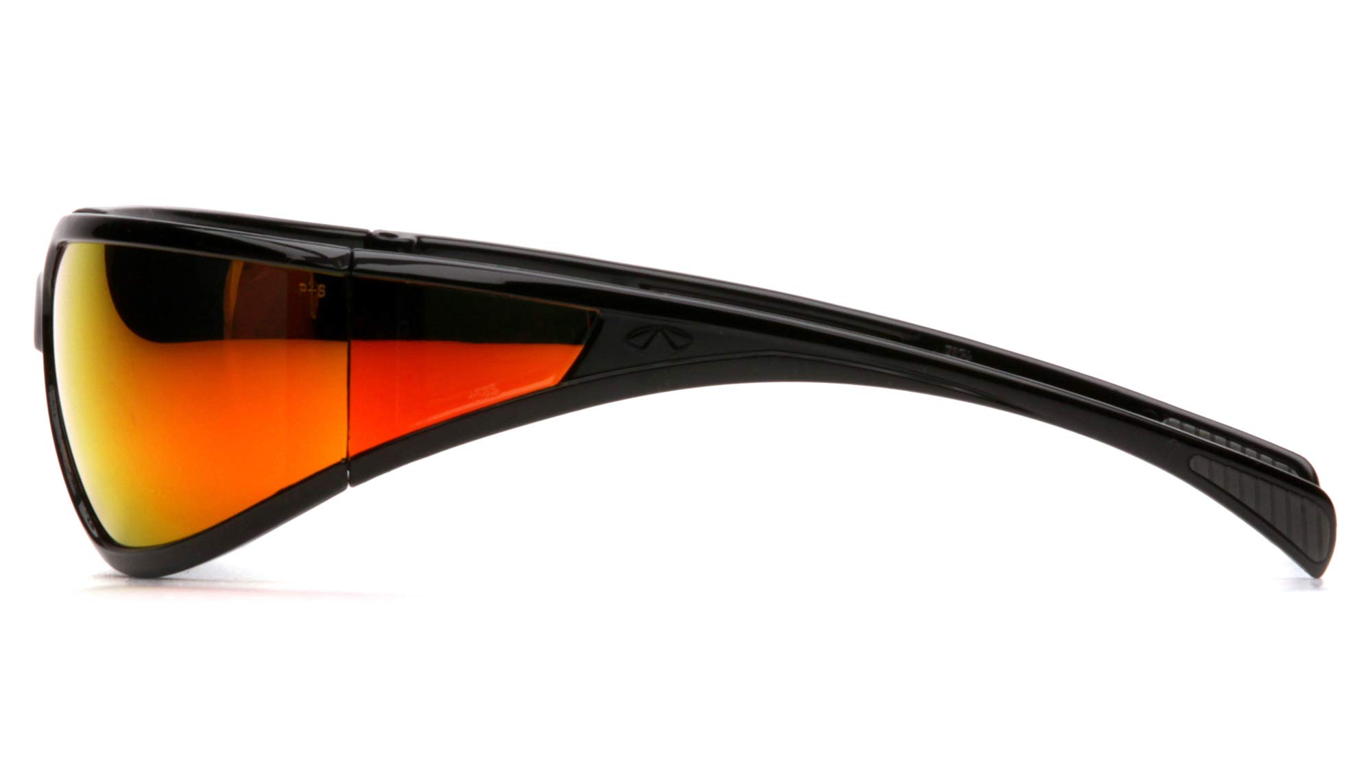 Pyramex Exeter Safety Eyewear, Sky Red Mirror Anti-Fog Lens With Black Frame