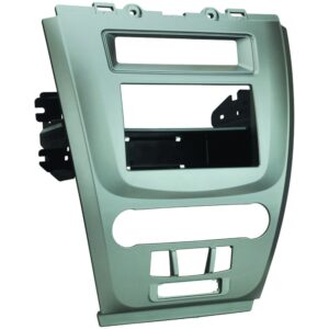 scosche fd1443b compatible with 2009-12 ford fusion, iso double din & din+pocket dash kit; silver