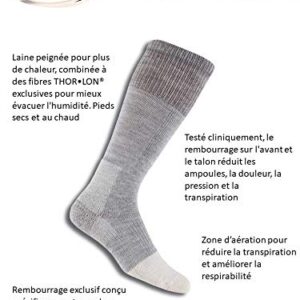 Thorlos Unisex ST Mountaineering Thick Padded Over the Calf Sock, Light Grey, Large