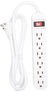 belkin 6-outlet power strip with five-foot cord, white