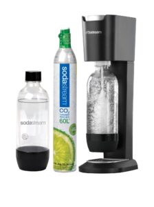 sodastream genesis home soda maker, black and silver