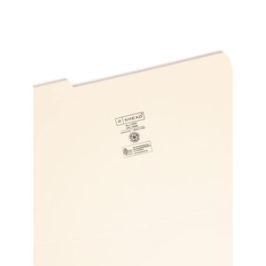 Smead File Folder, Reinforced 1/3-Cut Tab, Legal Size, Manila, 100 Per Box (15434)