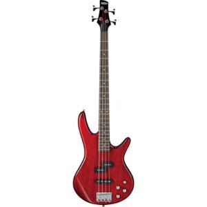 Ibanez GSR 4 String Bass Guitar, Right Handed, Transparent Red (GSR200TR)