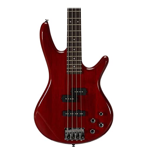 Ibanez GSR 4 String Bass Guitar, Right Handed, Transparent Red (GSR200TR)