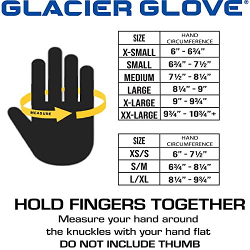 Glacier Glove Men's Perfect Curve Waterproof Fleece-Lined Blind Stitched Neoprene Gloves | Seamless Palm | Pre-Curved Fingers, Black, Large