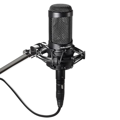 Audio-Technica AT2035 Cardioid Condenser Microphone, Perfect for Studio, Podcasting & Streaming, XLR Output, Includes Custom Shock Mount, Black