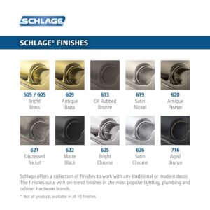 Schlage F58 ADD 622 Addison Exterior Handleset with Deadbolt, Matte Black (Exterior Half Only)