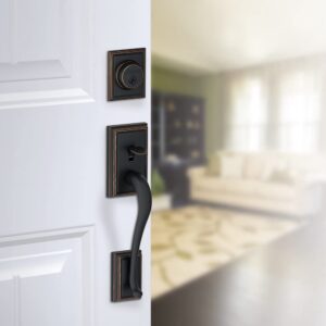 Schlage F58 ADD 622 Addison Exterior Handleset with Deadbolt, Matte Black (Exterior Half Only)