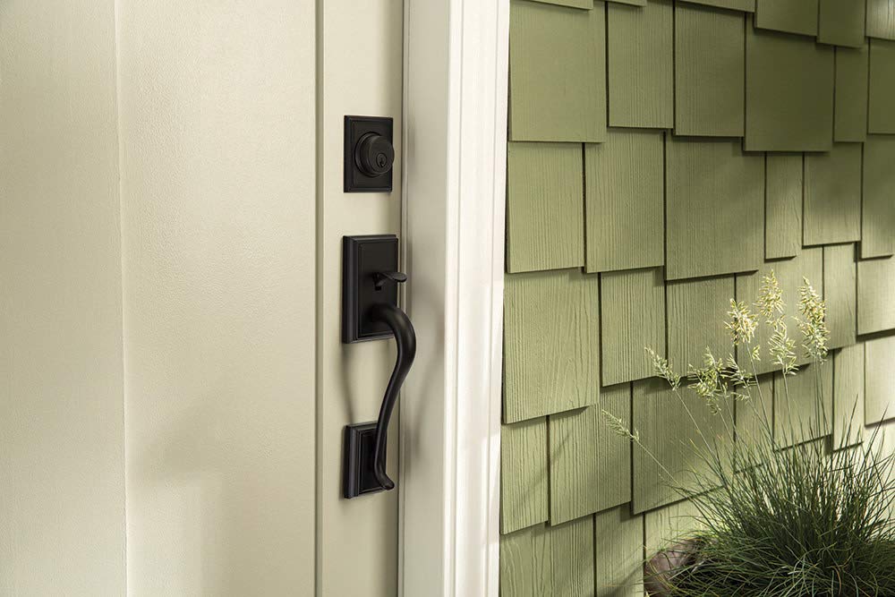 Schlage F58 ADD 622 Addison Exterior Handleset with Deadbolt, Matte Black (Exterior Half Only)