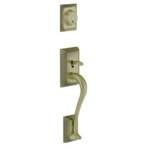 schlage f58 add 609 addison exterior handleset with deadbolt, antique brass (exterior half only)