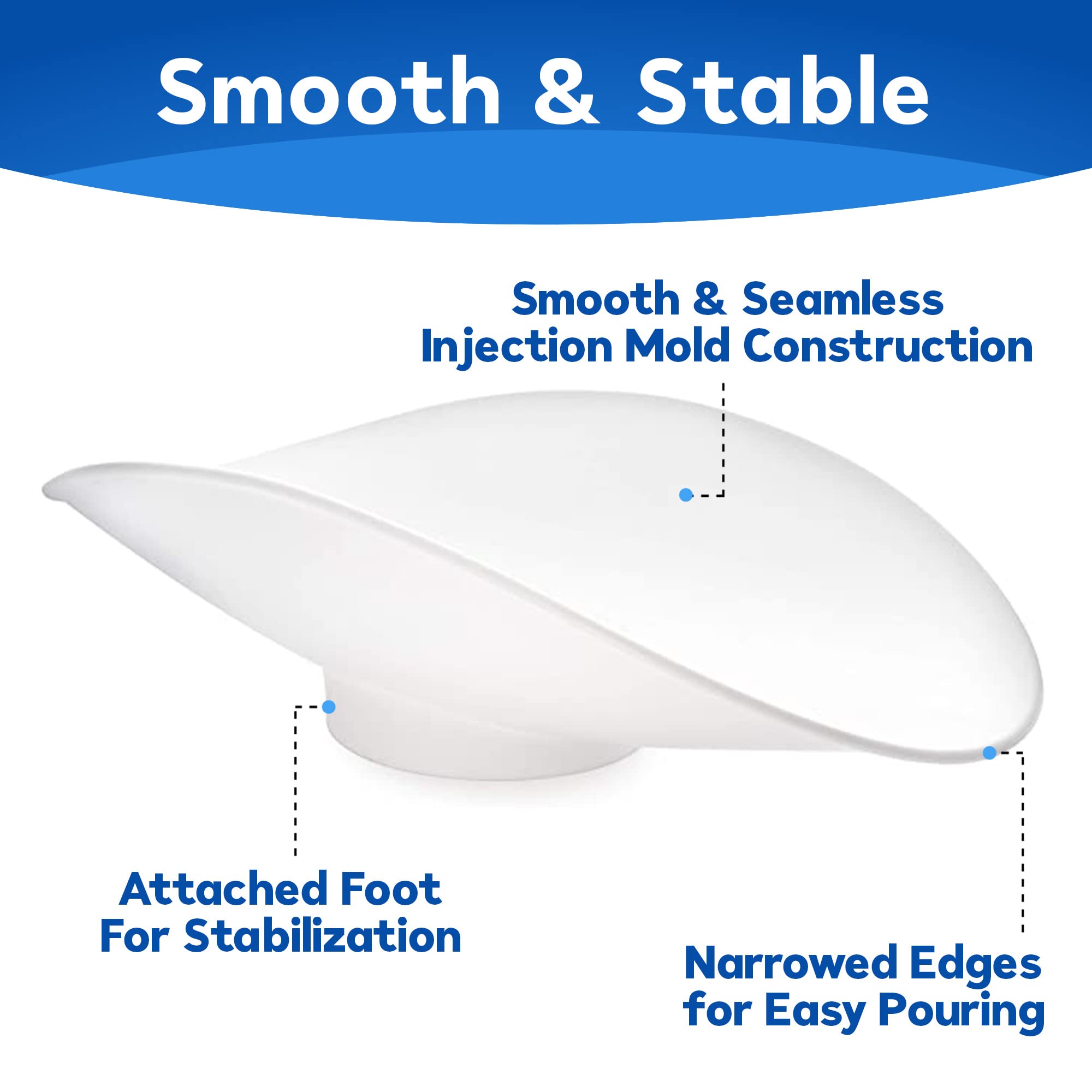 Penn Scale USA-Made Plastic Footed Bakers Scale Scoop for Weighing (11" x 21" x 6") - White Footed Plastic Scoop Made With Food Safe Plastic