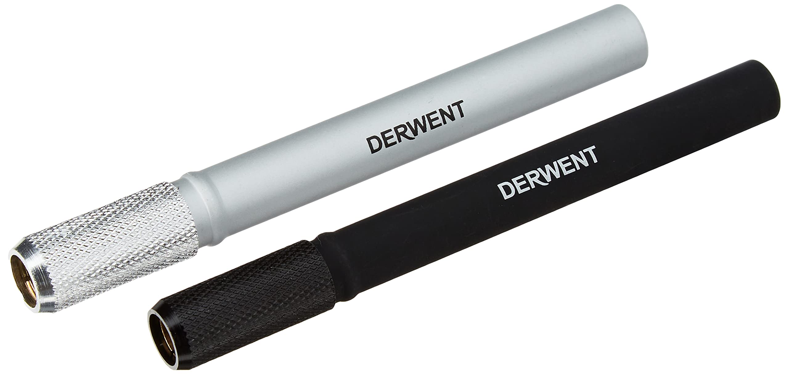 Derwent Pencil Extender Set, Silver and Black, for Pencils up to 8mm, (2300124), 2 Count (Pack of 1)