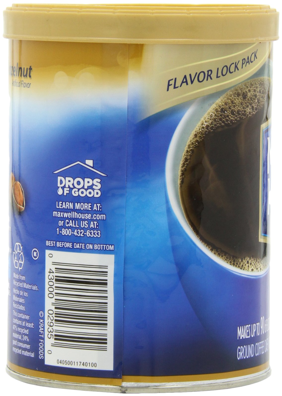 Maxwell House Hazelnut Ground Coffee, 11-Ounce Cannister (Pack of 3)