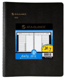 at-a-glance recycled 24-hour daily appointment book, 8 1/2 x 11 inches, black, 2012 (70-214-05)