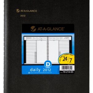 AT-A-GLANCE Recycled 24-Hour Daily Appointment Book, 8 1/2 x 11 Inches, Black, 2012 (70-214-05)