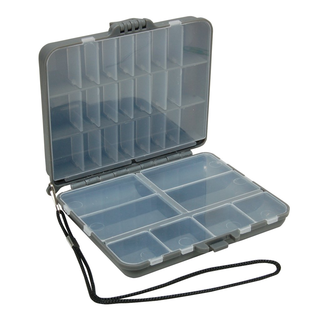 Plano Compact Side by Side Tackle Box,Gray/Clear