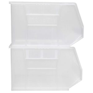 Akro-Mils 30270 AkroBins Plastic Hanging Stackable Storage Organizer Bin, 18-Inch x 16-Inch x 11-Inch, Clear, 3-Pack