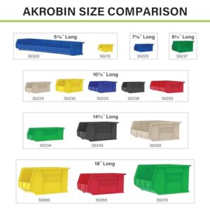 Akro-Mils 30240 AkroBins Plastic Hanging Stackable Storage Organizer Bin, 15-Inch x 8-Inch x 7-Inch, Clear, 12-Pack