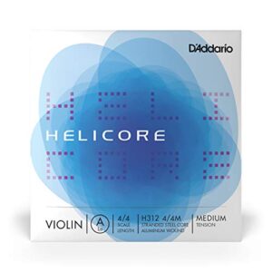 d'addario orchestral - helicore 4/4 size violin string - aluminum wound a string - h312 4/4m - a string only - medium tension