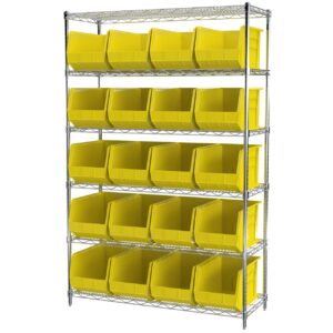 Akro-Mils 30260 AkroBins Plastic Storage Bin Hanging Stacking Containers, (18-Inch x 11-Inch x 10-Inch), Yellow, (6-Pack)