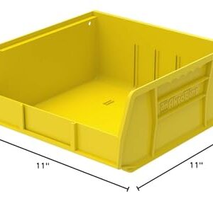 Akro-Mils 30235 AkroBins Plastic Hanging Stackable Storage Organizer Bin, 11-Inch x 11-Inch x 5-Inch, Yellow, 6-Pack