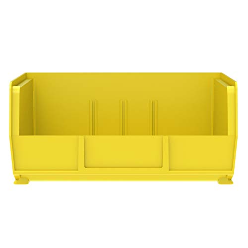 Akro-Mils 30235 AkroBins Plastic Hanging Stackable Storage Organizer Bin, 11-Inch x 11-Inch x 5-Inch, Yellow, 6-Pack