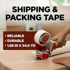 Scotch Commercial Grade Shipping Packaging Tape, 1.88" x 54.6 yd, Designed for Packing, Shipping and Mailing, Guaranteed to Stay Sealed, 3" Core, Clear, 6 Rolls (3750-6)