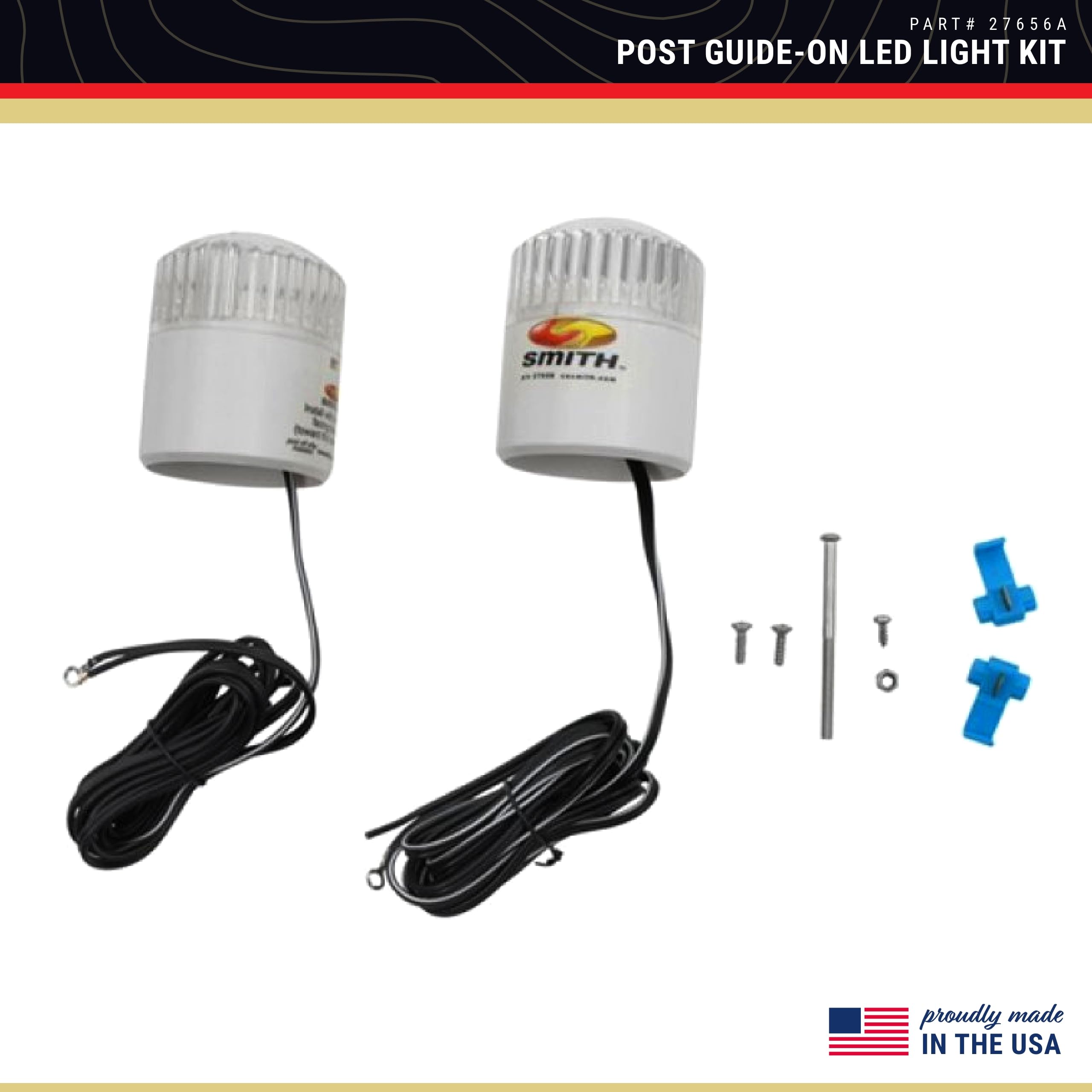 CE Smith - 27656A Post Guide-On LED Light Kit (PKGD) - Durable, LED Lights for Boat Trailers