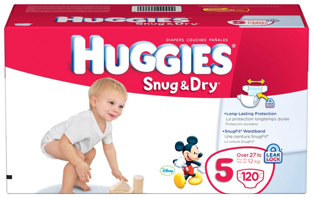 Huggies Snug & Dry Diapers, Size 5, Giant Pack, 120 Count