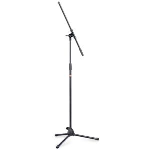 stagg tripod boom microphone stand with folding legs - black