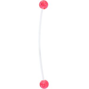 Body Candy Pregnancy Belly Button Ring Clear and Pink Acrylic Glitter Pack