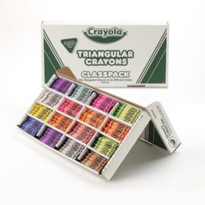 Crayola Triangular Crayon Classpack, Toddler Crayons, 16 Assorted Colors, 256 Count, Bulk