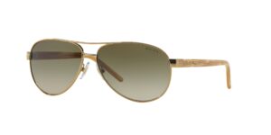 ralph by ralph lauren rl-ra4004-101/13 gold and cream with brown gradient lenses women's sunglasses