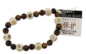 zorbitz inc. - lucky karma bracelet with tiger's eye for protection & balance