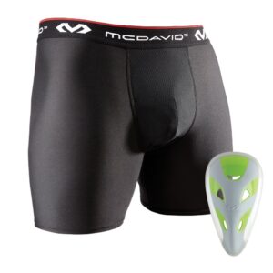 mcdavid 9255 performance boxer short with cup (black, small), model:9255cfr