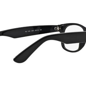 Ray-Ban RX5184 New-Wayfarer Prescription Eyeglass Frames, Shiny Black/Demo Lens, 52 mm