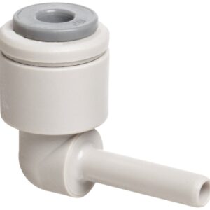 John Guest Acetal Copolymer Tube Fitting, Plug-In 90 Degree Elbow, 3/8" Tube OD x 3/8" Stem OD (Pack of 10)