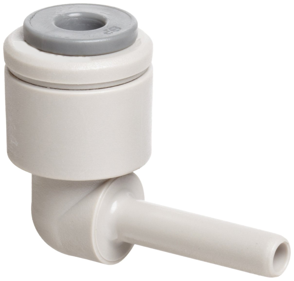 John Guest Acetal Copolymer Tube Fitting, Plug-In 90 Degree Elbow, 3/8" Tube OD x 3/8" Stem OD (Pack of 10)