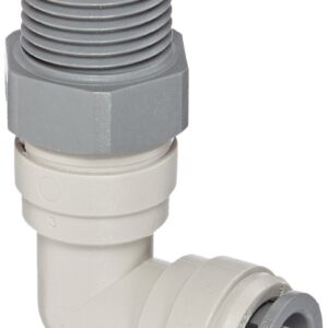 John Guest Acetal Copolymer Tube Fitting, Swivel Elbow, 1/2" Tube OD x 1/2" NPTF Male (Pack of 10)