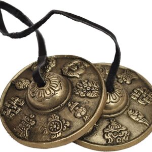 Tingsha Tibetan Bell (Chimes) Buddhist Lucky Symbols (Medium)